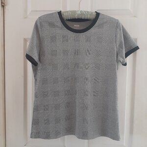 Alia Short Sleeve Shirt, Size Small, Black / White